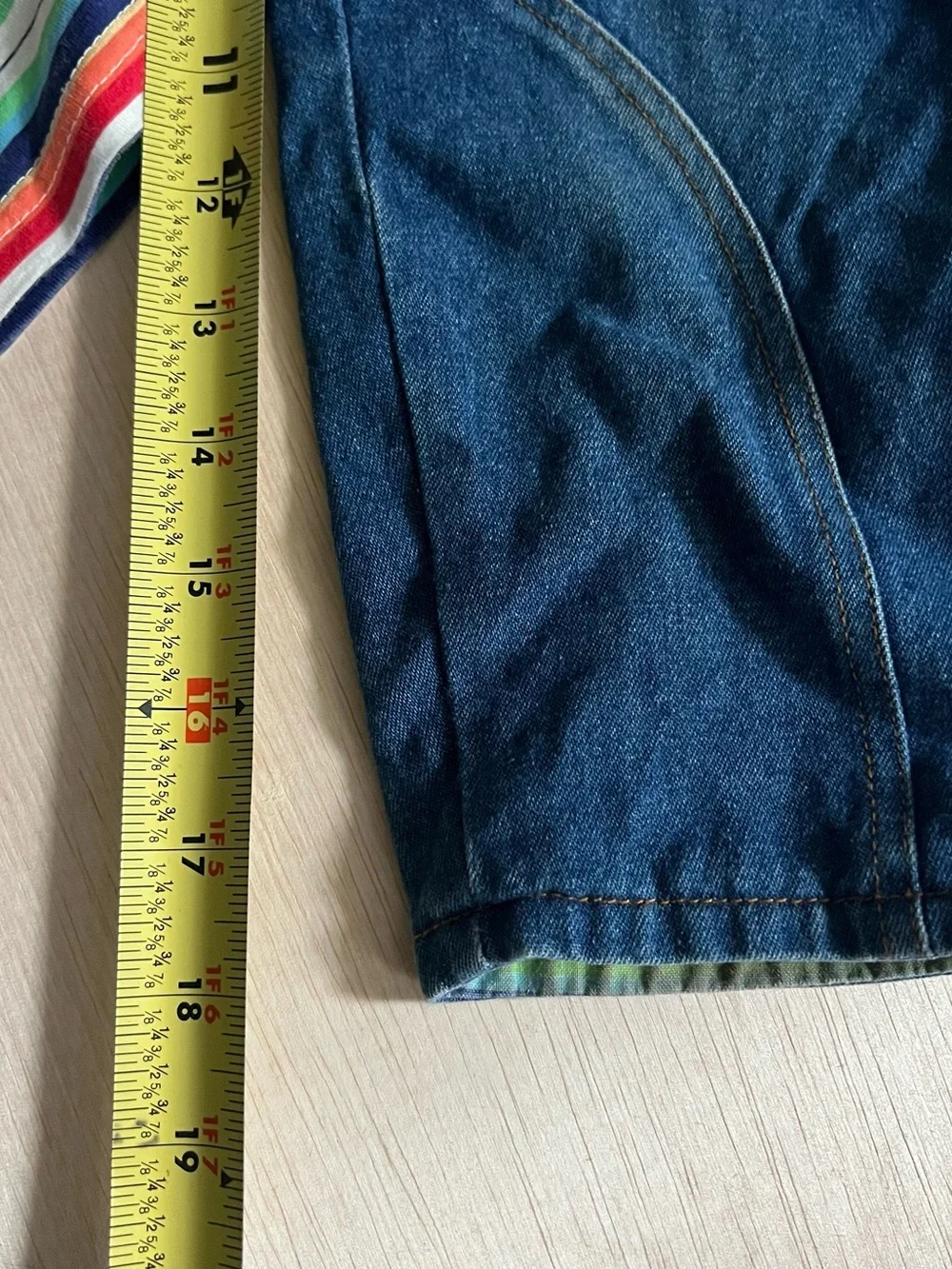 Baby 12-18 Months Multicolor Stripe Tee with Blue Denim Overalls Set